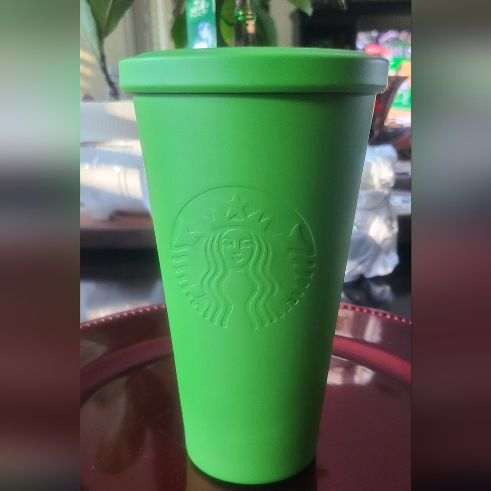 STARBUCKS 16 OZ STAINLESSSTEEL COLD CUP TUMBLER NO STRAW - MATTE LIME GREEN